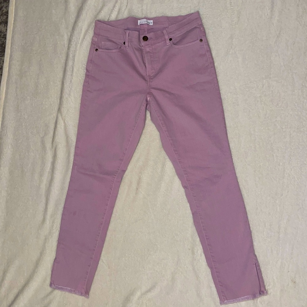 Purple skinny loft pants with fray bottoms - BRAND NEW NEVER WORN!